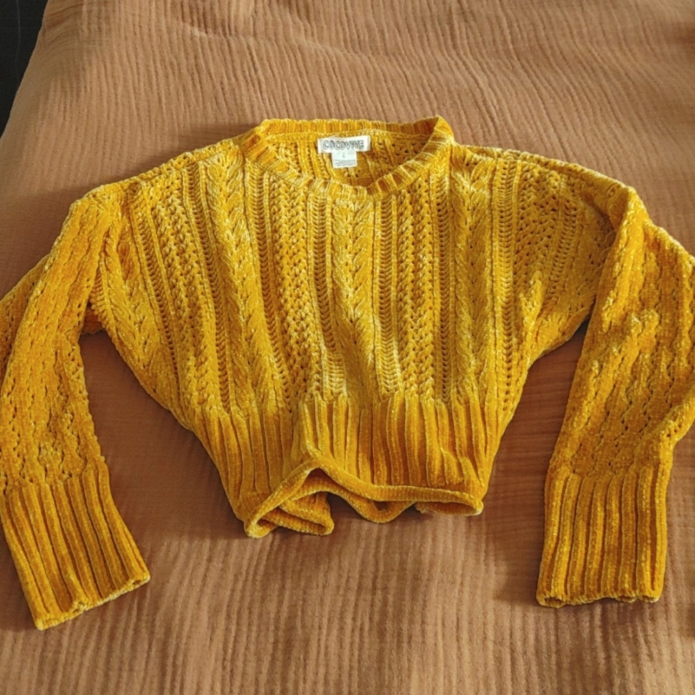 Marigold Cableknit Cropped Sweater